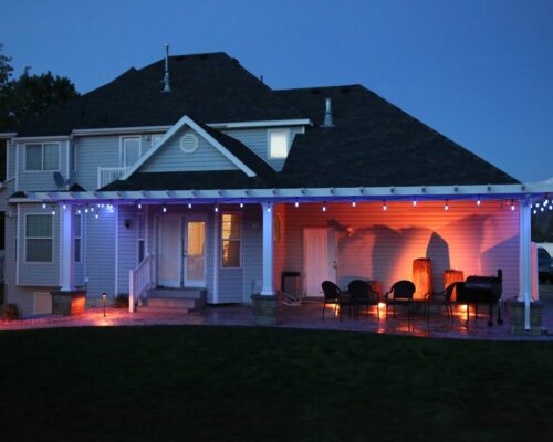 Landscape Lighting-Home with lights